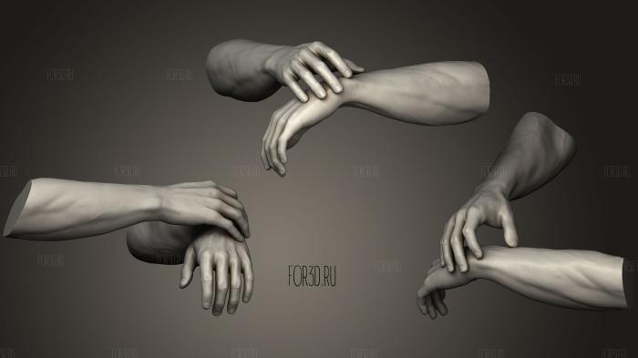 Male Hands 7 stl model for CNC